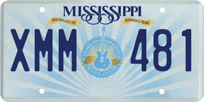 MS license plate XMM481
