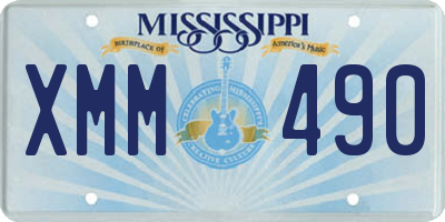 MS license plate XMM490