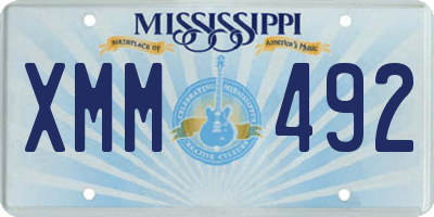 MS license plate XMM492