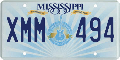 MS license plate XMM494