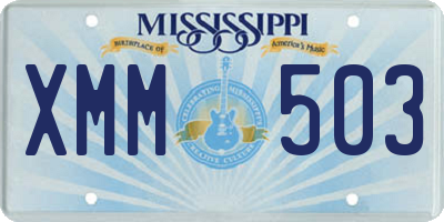 MS license plate XMM503