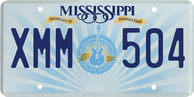 MS license plate XMM504