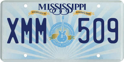 MS license plate XMM509