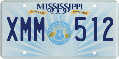 MS license plate XMM512
