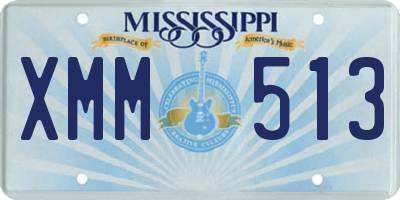MS license plate XMM513