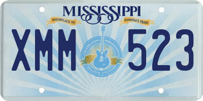 MS license plate XMM523