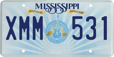 MS license plate XMM531