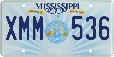 MS license plate XMM536