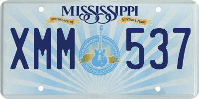 MS license plate XMM537