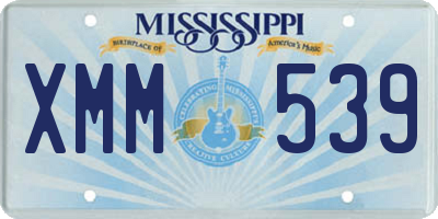 MS license plate XMM539