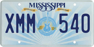 MS license plate XMM540