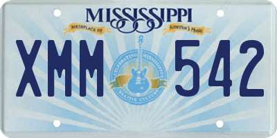 MS license plate XMM542