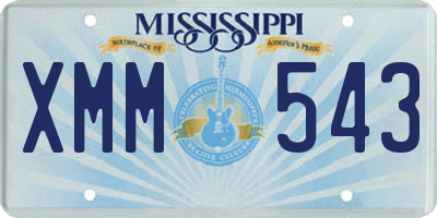 MS license plate XMM543
