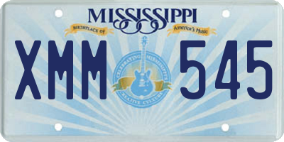 MS license plate XMM545