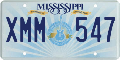 MS license plate XMM547