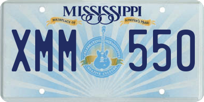 MS license plate XMM550