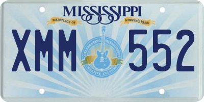 MS license plate XMM552