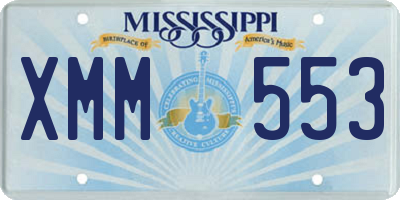 MS license plate XMM553