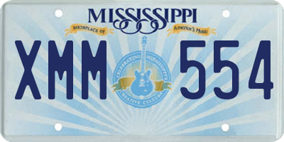 MS license plate XMM554