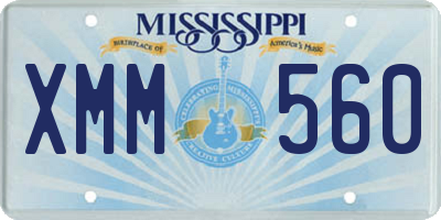 MS license plate XMM560