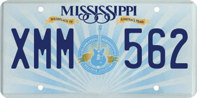 MS license plate XMM562