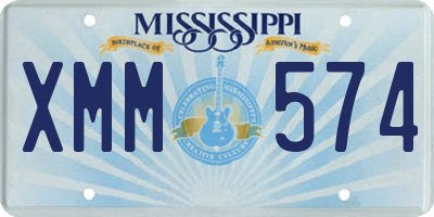 MS license plate XMM574