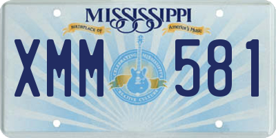 MS license plate XMM581