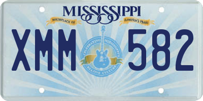MS license plate XMM582