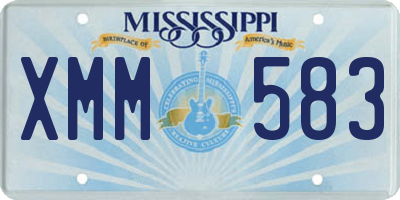 MS license plate XMM583