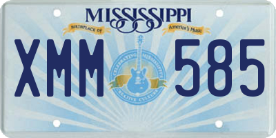 MS license plate XMM585