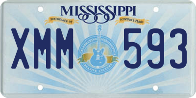 MS license plate XMM593