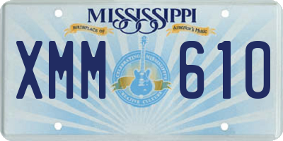 MS license plate XMM610