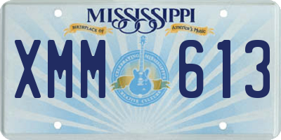 MS license plate XMM613