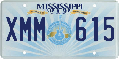 MS license plate XMM615
