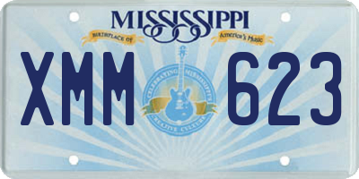 MS license plate XMM623