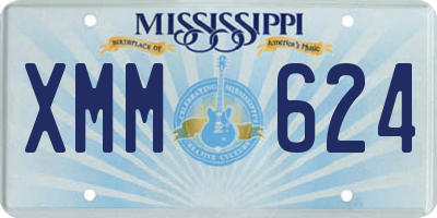MS license plate XMM624