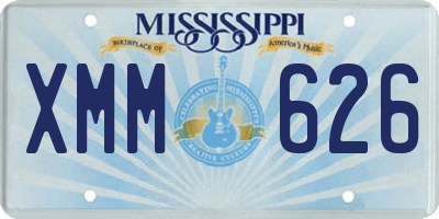 MS license plate XMM626