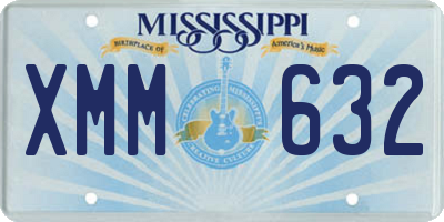 MS license plate XMM632