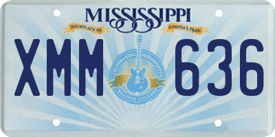MS license plate XMM636