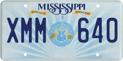 MS license plate XMM640