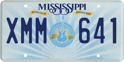 MS license plate XMM641