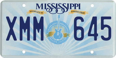 MS license plate XMM645