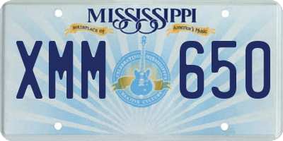 MS license plate XMM650