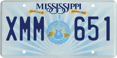MS license plate XMM651