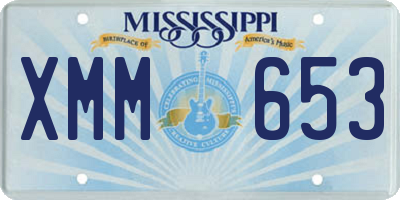 MS license plate XMM653