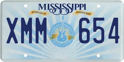 MS license plate XMM654