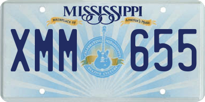 MS license plate XMM655