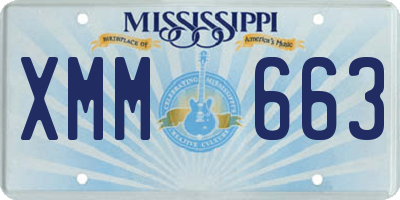 MS license plate XMM663