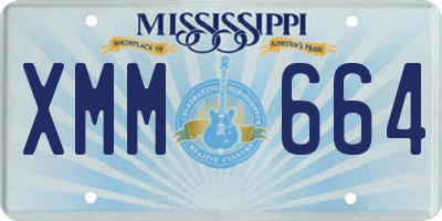 MS license plate XMM664