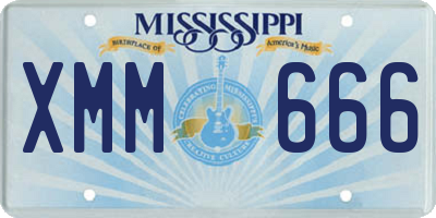 MS license plate XMM666